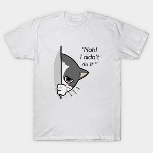 Gray Cat Hiding T-Shirt